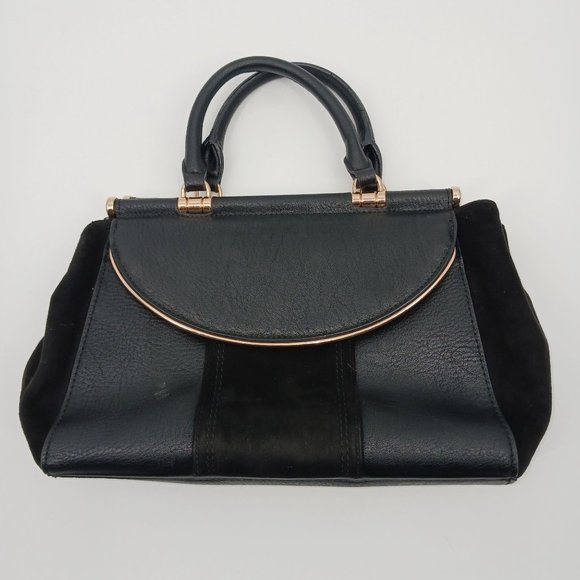 LC BLACK FAUX LEATHER PURSE GOLD ACCENTS LARGE WITH MANY POCKETS - Picture 9 of 10